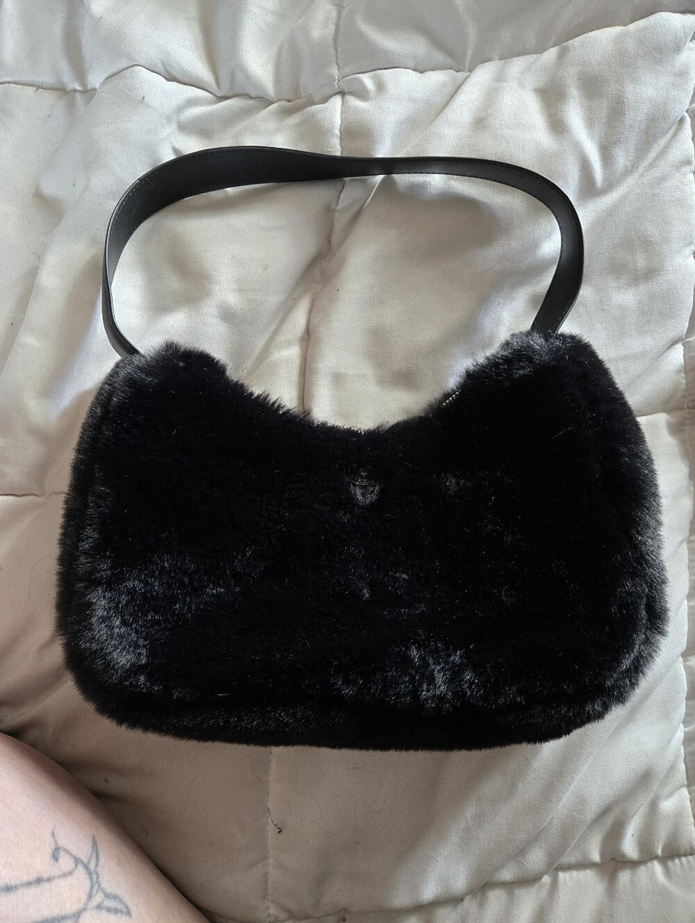 H&M Fluffy Y2K Black Handbag -NWOT
